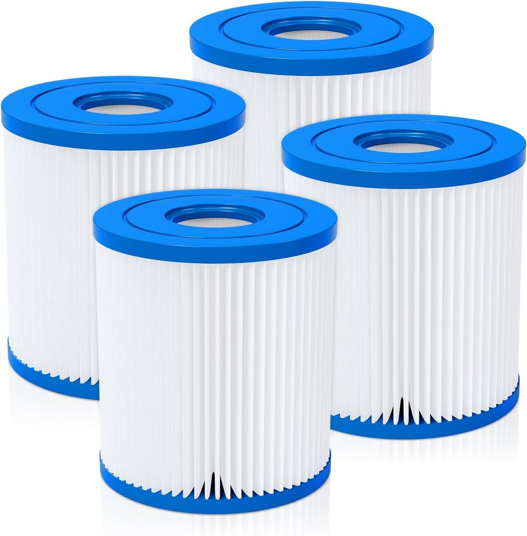 Future Way Type H Pool Filter Cartridge Replacement for Intex 330 GPH Filter Pump for Above Ground Pools, Replace Type H, 29007E, 4 Pack