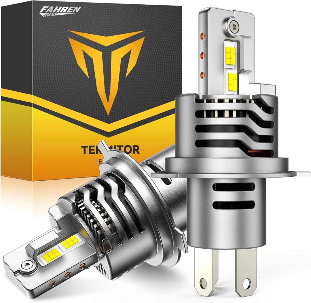 FAHREN H4/9003 Bulbs,90,000LM(1,200%) 12X Brighter 6500K Cool White, 1:1 Mini Size Plug and Play Upgraded HB2 light fog bulb, pack of 2