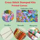 Lovxvouy Pillow Cross Stitch Kits for Adults Beginners-Preprinted Needlepoint Kit Stamped Crossstitching Kits 11CT Cross-Stitch Kit Stitches Kit Embroidery Kits-Forest Tiger 18x18 inchs (ColorCraft30)