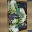 Party Table Centerpieces - Set of 6 Pre-Made Daisy Floral Arrangements with Black Metal Vase for Birthday, Baby Shower, Events Celebration Decorations - Ivory White & Rose Gold