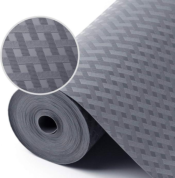 StaHom Shelf Liners for Kitchen Cabinets Refrigerator Liners Waterproof & OilProof Kitchen Cupboard Liner Plastic Drawer Mats EVA Material Non Adhesive Fridge Liner for Shelves Gray 11.8 x 59 Inch