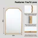 30"x20"﻿ Gold Bathroom Scalloped Mirror, Rust-Proof Metal Frame
