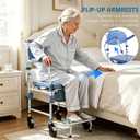 4-in-1 Bedside Commode with Wheels,Shower Wheelchair for Elderly & Disabled