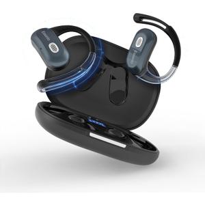 Essonio Open Ear Headphones Wireless Bluetooth 6.0, DT9.0 Directional Sound Earbuds with Ear Hooks 35H Playtime ENC Mic, IPX5 Waterproof for Running Workout Black