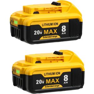 SANIU 2 Pack 3000mAh Replacement for DeWalt 20V MAX Battery Li-ion Compatible with DeWalt 20-Volt Cordless Power Tools DCB208 DCB207 DCB206 DCB204 DCB201 DCB203 DCB181 DCB180
