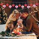 Wenqik 60 Pcs Valentines Day Heart Ornaments Red Pink Conversation Hearts Tree Hanging Decorations Valentines Baubles Romantic Love You Kiss Me Decor for Wedding Anniversary Decorations