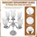 4 x 6 Pcs 1 5/8 Inch Fitter Colonial Style Frosted and Etched Design Glass Lamp Shade Replacement for Vintage and Antique Style Globes Contemporary Home decorations