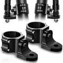 UNI-SHINE 2 Pack Whip Light Mounts, Heavy-Duty 360 Adjustable UTV Whip Brackets, Aluminum Alloy Flag Mounts for ATV Off-Road Vehicles, Compatible with 1.75-2 Roll Bars & Light Bars (Black)