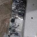 SmartStandard 42 x 84 in Glass Barn Door with 7FT Sliding Hardware Kit & Handle, Pre-Drilled Ready to Assemble, Waterproof PVC Coating, White, 5-Panel Glass