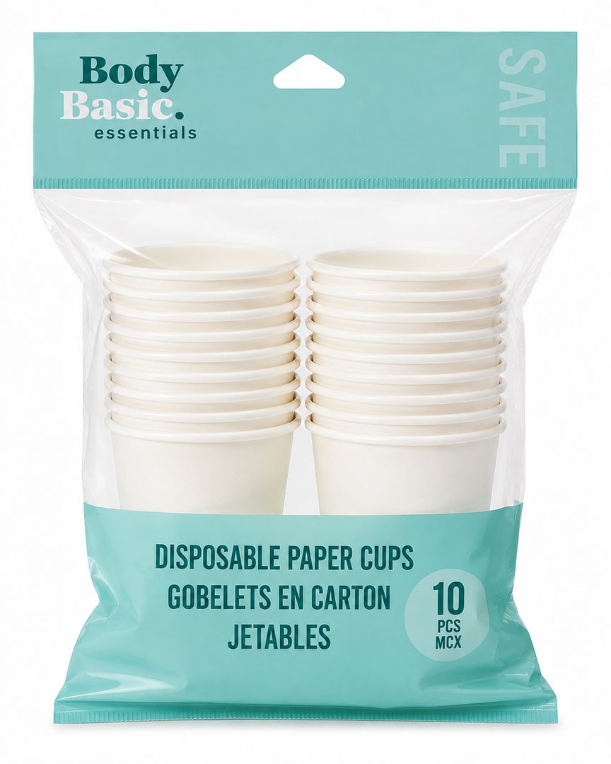 Body Basic Essentials Disposable Paper Cups, 10Pcs