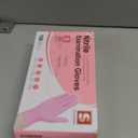 Schneider Nitrile Exam Gloves, 4 Mil Pink Disposable Gloves, Latex Free, Powder Free for Cooking, Cleaning, Examination. S