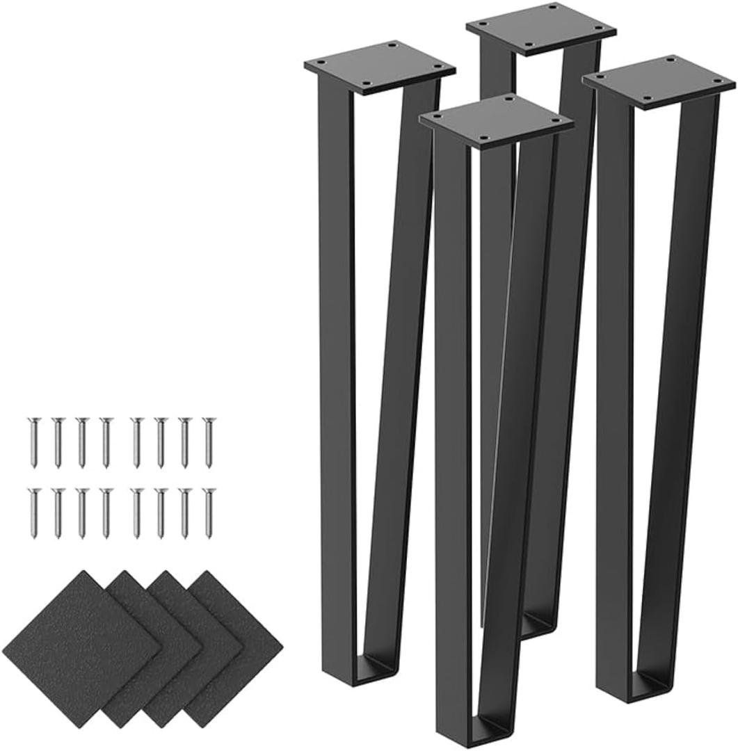 Orgerphy 14 inch Black Bench Legs Set of 4| Triangle-Shape Heavy Duty Table Legs Furniture Legs| Black Metal for Sofa Couch Dresser| Metal Legs for Coffee Table (14 inch)