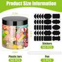 Zubebe 50 Pack 16 oz Plastic Jars with Lids Clear Plastic Mason Jars Airtight Containers Refillable Round Empty Container for Dry Food Storage, Cookie, Honey, Candy(Black)