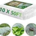 10 * 50FT Ultra Fine Garden Mesh Netting Pest Barrier, White Plant Covers for Outdoor Patio Greenhouse Crops Vegetables Fruit Flower Garden Protection, Row Covers Fabric Screen Insect Bug Bird Netting