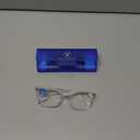 VisionGlobal Blue Light Blocking Glasses for Women Men, Square Frame Computer Reading Glasses(Clear,+0.75 Magnification)