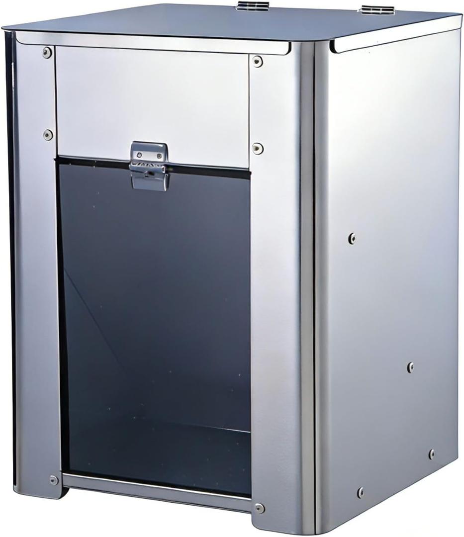 Gravity Dog Feeder 25 lbs  Stainless Steel Automatic Dog Food Dispenser, No Power Outdoor Dog Feeder, Wall Mount or Floor Stand Large Capacity Pet Feeding Station
