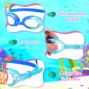 Macarrie 6 Pcs Kids Swim Goggles No Leaking Anti Fog Swimming Goggles for Kids Boys Girls with Nose Clip Earplugs, Age 3-14