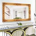 Chende Large Baroque Vintage Wall Mirror, 54.3" x 30.7", Gold Frame, Decorative for Living Room, Bathroom, Entrance