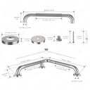 16 Inch Anti Slip Angled Shower Grab Bars with Munzong 20 Inch Stainless Steel Bathroom Grab Bar Brushed Nickel Toilet Handicap Grab Rail Knurled Safety Handle Support Elderly Injury Senior Bath