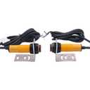Taiss/ 1 Pair Photoelectric Sensor M18 Infrared Ray Through-Beam Reflection Optical Photoelectric Switch Sensor PNP NO 6-36VDC Proximity Switch Inductive Distance 5M with mounting Bracket E3F-5DP1