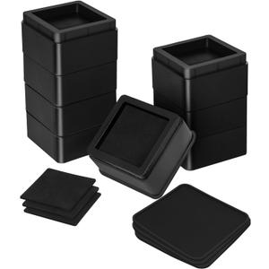 Utopia Bedding Bed Risers 2 Inch - Pack of 8 - Adjustable Furniture Risers 2 & 4 inch - Anti Slip Foam & Rubber Pad - Stackable Bed Lifts Risers Heavy Duty for Sofa, Bed, Table, Couch & Chair (Black)