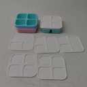 6 Pcs Snack Box Container Set, Reusable 3&4 Compartment Meal Prep Snack Containers for Adults Kids Toddler, BPA-Free Divided Lunchable Container for School, Work and Travel (5 Color)