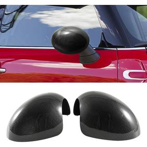 Side Mirror Covers Caps Compatible with MINI Cooper R55 R56 R57 R58 R59 R60 R61 2007-2016 51162754913 51162754914 Carbon (Carbon Fiber Pattern)