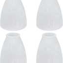 Aspen Creative 23062-4 Alabaster Transitional Style Replacement Glass Shade, 2-1/8" Fitter Size, 4-5/8" High x 4-1/8" Diameter, 4 Pack