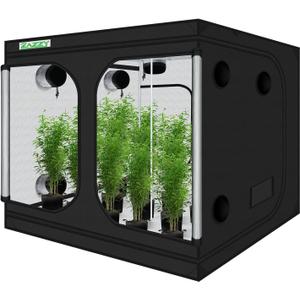 zazzy Growing Tent, 120"x120"x78" Grow Tent High Reflective Mylar with Observation Window and Removable Floor Tray for Hydroponics Indoor Plant Growing 10x10