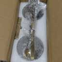 Stainless Steel Bathroom Vanity Light Over Mirror, 2 Light Brushed Gold Bathroom Light Fixtures with Textured Glass Shades, Modern Vanity Lighting Wall Mount