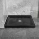 36" x 36" Shower Base with Double Threshold and Center Drain Black