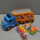 Forty4 9 Pack Cars Toys for 2 3 4 5 Years Old Toddlers Boys & Girls Gift, Big Transport Truck with 8 Small Cute Pull Back Trucks, Carrier Truck with Sound & Light 13.5 * 5.5 inch, 2.5 * 1.6 inch (Multicolor)