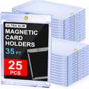 25ct Magnetic Card Holders: 35 pt Magnetic Cards Case for Trading Cards, U-V Protection Hard Plastic Card Protectors for Sports, Baseball, Game, Standard Display