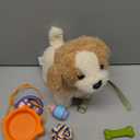 OR OR TU Walking Barking Toy Dog with Remote Control Leash, Plush Puppy Electronic Interactive Toys for Kids, Shake Tail,Pretend Dress Up Realistic Stuffed Animal Dog Age 3 4 5 6+ Years Old Best Gift (Tan+white)