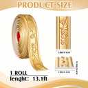 Peel and Stick PVC Crown Molding Trim Flexible Molding Trim 13.1 ft x 1.8" Self Adhesive Wallpaper Wall Border Mirror Frame Baseboard Cabinet for Home Decor Edge Background(Champagne Gold)