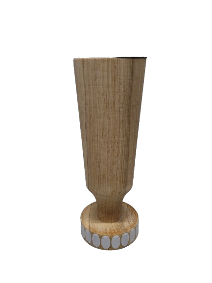 Decorative Wooden Cups, With The top Painted Black And A Base With White Dots 10" X 3.5"