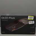 ProtoArc Backlit Bluetooth Ergonomic Keyboard, EK01 Plus Full Size Wireless Split Keyboard with Dual Bluetooth and USB, Cushioned Wrist Rest, Rechargeable, Compatible with Windows/Mac/Android, Grey