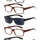 NORPERWIS Reading Glasses 5 Pairs Quality Readers Spring Hinge Glasses for Reading for Men and Women (2 Black 2 Tortoise 1sun, 3.00)
