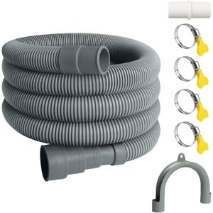 6.5FT Washing Machine Drain Hose, Universal Dishwasher Hose Extension Kit with 1 U-Bend Holder, 1 Extension Adapter and 4 Hose Clamps