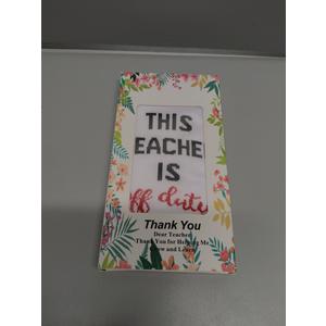 Best Teacher Ever Socks “This Teacher Is Off Duty” Sole Women's One Size 6 - 11