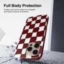for iPhone 13 Pro Max Case 6.7 Inch, Trendy Checkered Aesthetic Cute Girly Design for Women & Girls, Checkerboard Pattern Phone Case, Slim Fit Silicone Protective Cover, Red and White