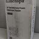 LINENSPA Memory Foam Mattress Topper - 2 Inch Gel Infused Memory Foam - Plush Feel - Cooling and Pressure Relieving - CertiPUR Certified - Dorm Room Essentials - Queen Size