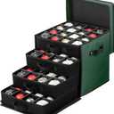 ZOBER Christmas Ornament Storage Box - Stores 64 3" Ornaments with Drawer Style Trays - Tear Proof 600D Oxford Fabric - Ornament Organizer Storage Box, Durable Christmas Containers Holder - Green