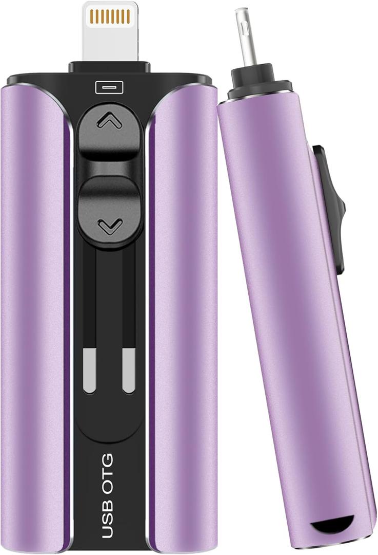 MFi Certified 256GB Flash Drive for iPhone USB Memory Stick Thumb Drive, High Speed USB Stick iPhone Flash Drive for Photos Videos, Photo Stick External Storage for iPhone/ iPad/ Android/ PC (Purple)