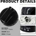 WB03X24759 Range Surface Burner Knob Gas Control Assembly Black Compatible with GE Stove Knob Replace 4454960, AP6030811, PS11762250, EAP11762250 (5PCS)