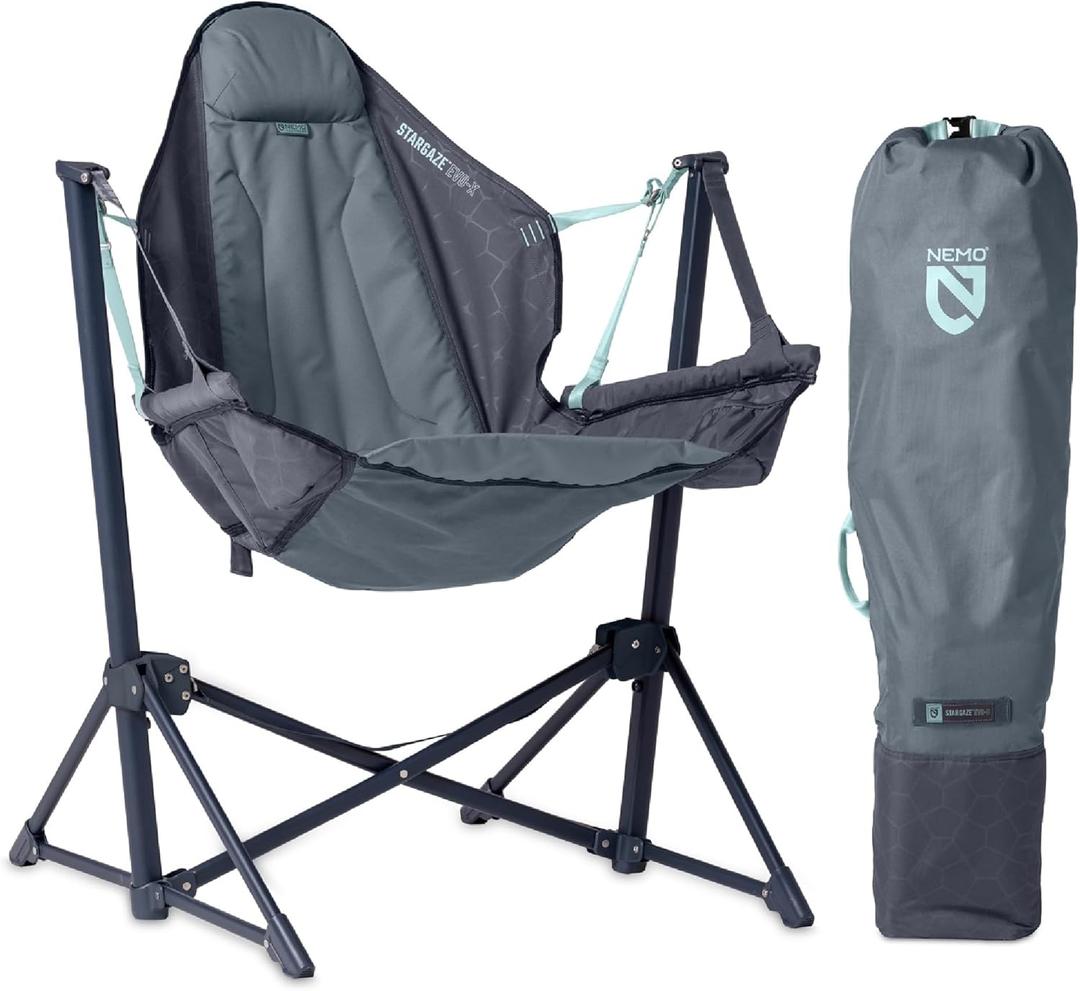 NEMO Equipment Stargaze EVO-X Reclining Camp Chair - Ombre Blue | Folding, Packable, Swinging, Luxury Comfort, Camping, Sports, Backyard, RV, One Size