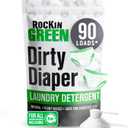 Rockin' Green Laundry Detergent, Plant based, All Natural Laundry Detergent Powder, Vegan and Biodegradable Odor Fighter, Safe for Sensitive Skin (Baby Cloth Diaper 90 Loads Unscented)