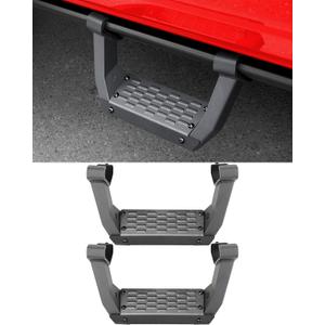 2 Pcs Side Steps for Ford Bronco 2021-2026 2/4Door with Rock Rail, Carbon Steel Black Running Boards Side Steps, Heavy Duty Front Rear Door Steps for Bronco Accessories