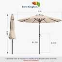 9FT Solar Umbrella 32 LED Lighted Patio Umbrella Table Market Umbrella w/Tilt and Crank, UV-Resistant Outdoor Umbrella for Pool, Garden, Deck, Beige