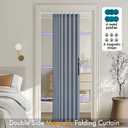 MIULEE Accordion Style Magnetic Folding Door Curtains for Doorways/Closet, Room Divider Pleated Drapes with Hooks for Interior Living Room/Bedroom/Open Closet, Blue, W39 x L78 inches, 1 Panel